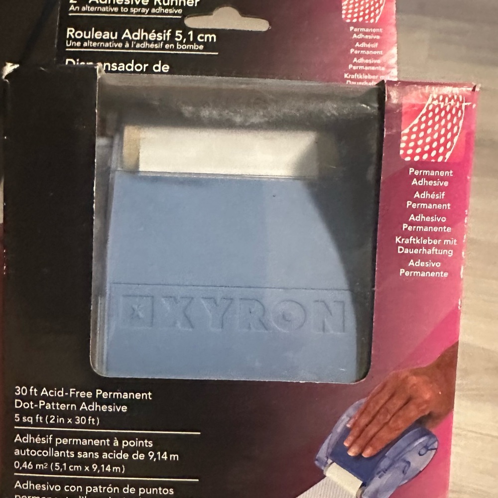 New Xyron Blue Adhesive Runner 2” Crafts Scrapbook 30ft Acid-free